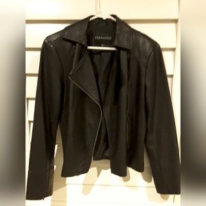 Black Pleather Jacket Size Medium...Look!